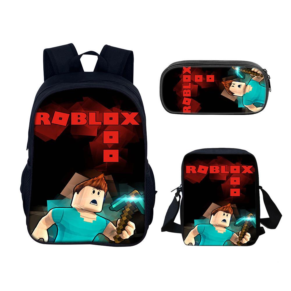 Roblox Аниме Набор для студента из трех предметов с нейлоновым материалом для повседневной носки