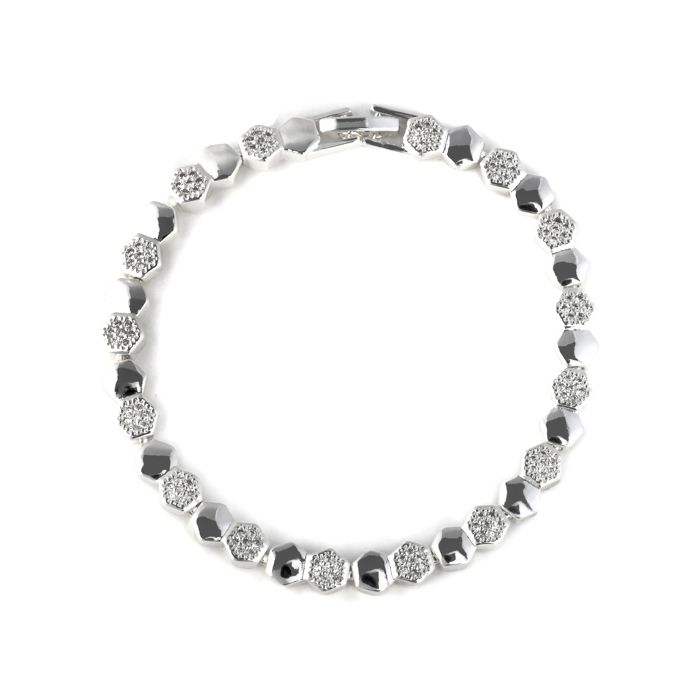 Bracelet - LUXENTER - Lyth - Oxyde de zirconium brillant - Finition rhodiée argentée - 18 cm
