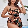 2024 Plus Size Floral Slimming Bikini for Women – European & American High-End Sexy Swimwear