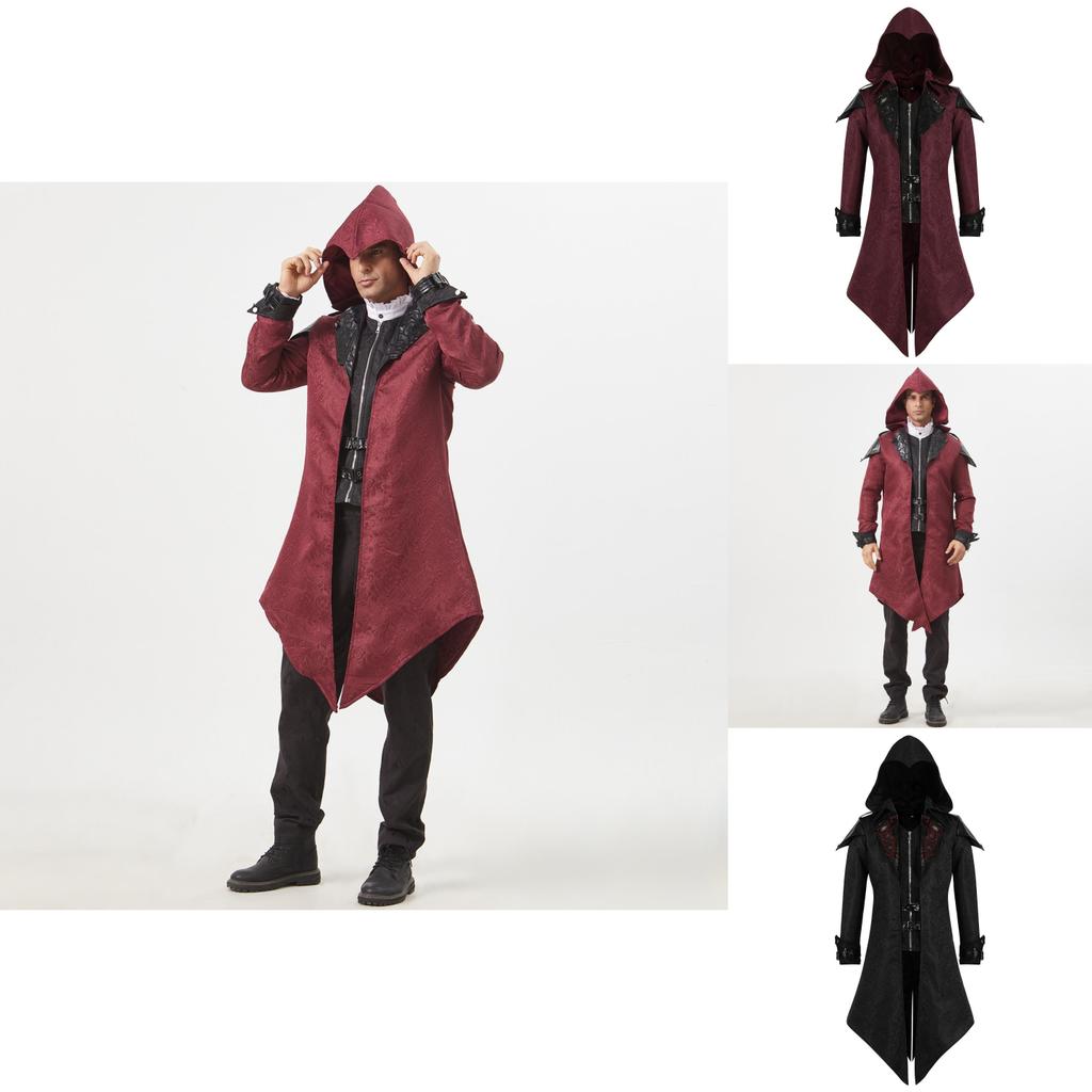 Унисекс бархатная куртка с вставками из гобеленовой ткани, вдохновленная Хэллоуинской фантазией, для сценических выступлений