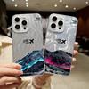 Airplane Pattern Sparking Glitter Phone Case For iPhone 16 Pro 15 Pro Max 14 13 12 11 TPU Clear Soft Edge Shockproof Hybrid Hard PC Bumper Cover