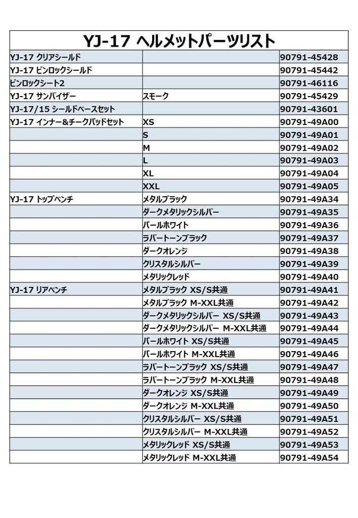 YAMAHA Rear Ventilation for YJ-17 XS/S, Pearl White, 90791-49A45