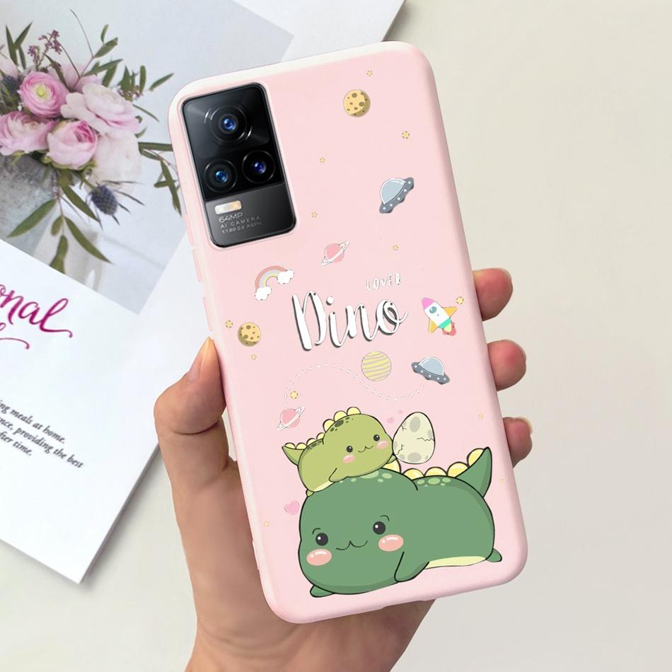 Чехол для Vivo V21e Чехол Vivo V21E 4G V 21E V2061 Милый Мультяшный Конфетный Цвет Мягкий Силиконовый ТПУ Задняя Крышка Телефона