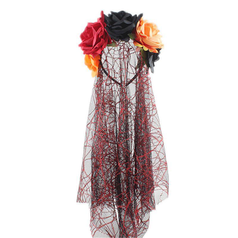 Элегантная сетчатая повязка на голову с розой для вечеринок и мероприятий