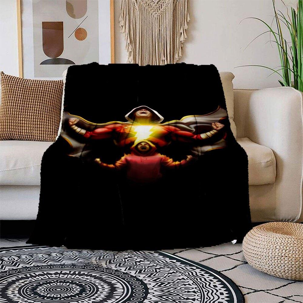 Shazam! Superhero Hoodie Transform into the Lightning Fast Hero!Blanket Flannel Throw Blanket for Sofa, Bed, Travel, Camping, Office, Couch, Chair