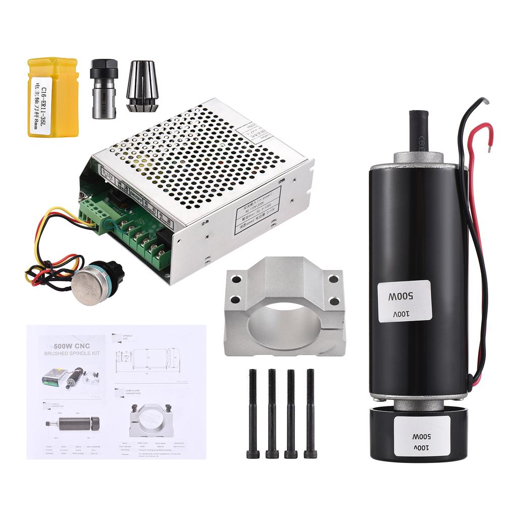 500W CNC Brushed Spindle Kit Engraving Machine Spindle 500W Motor Kit ER11 MACH3 Power Supply