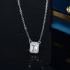 New Real Moissanite Square Pendant Necklace Pure 925 Sterling Silver Emerald Cut D Color Diamond for Women Wedding Fine Jewelry