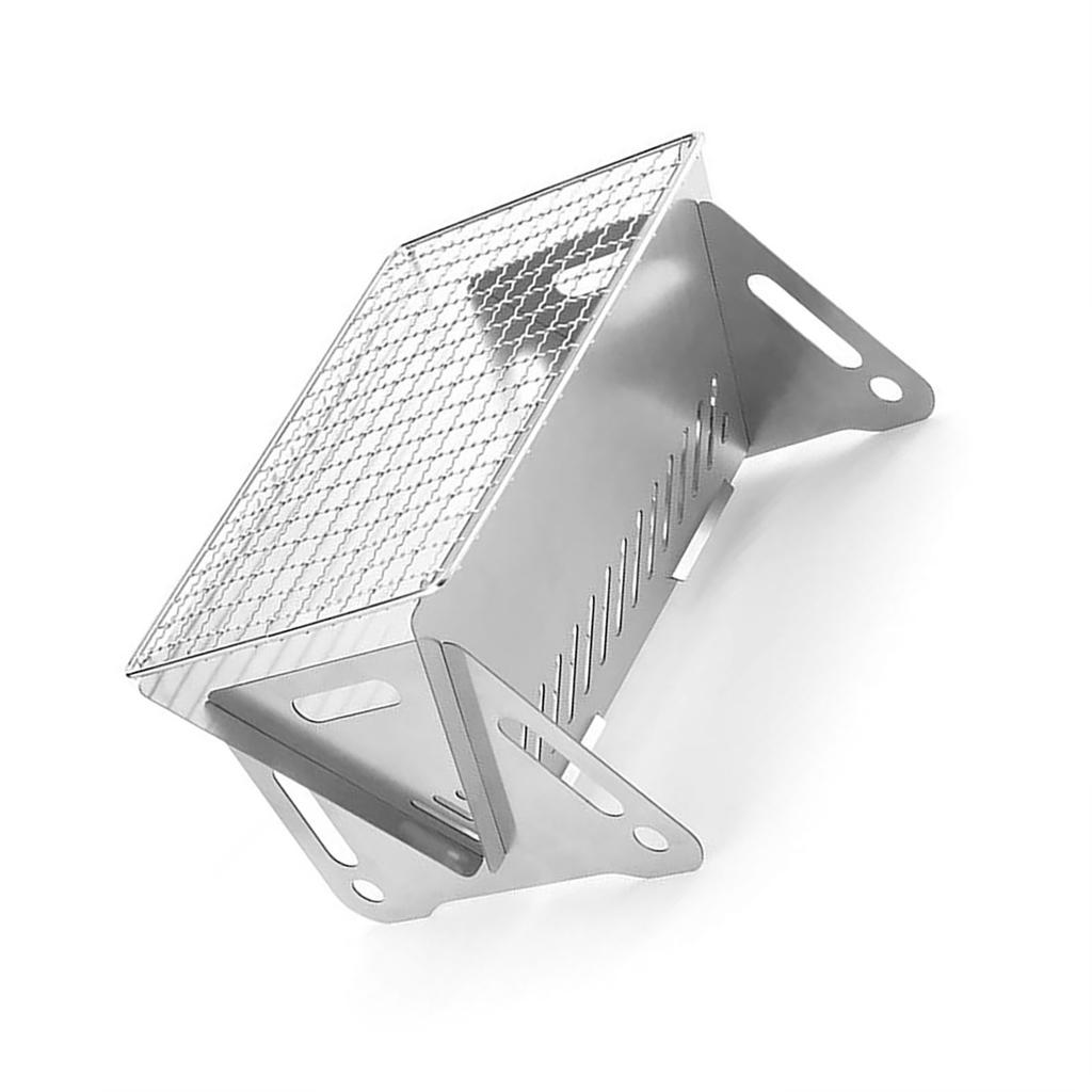 Foldable Barbecue Oven with BBQ Grill Stainless Steel Charcoal Oven for Outdoor Camping 210x160x125mm