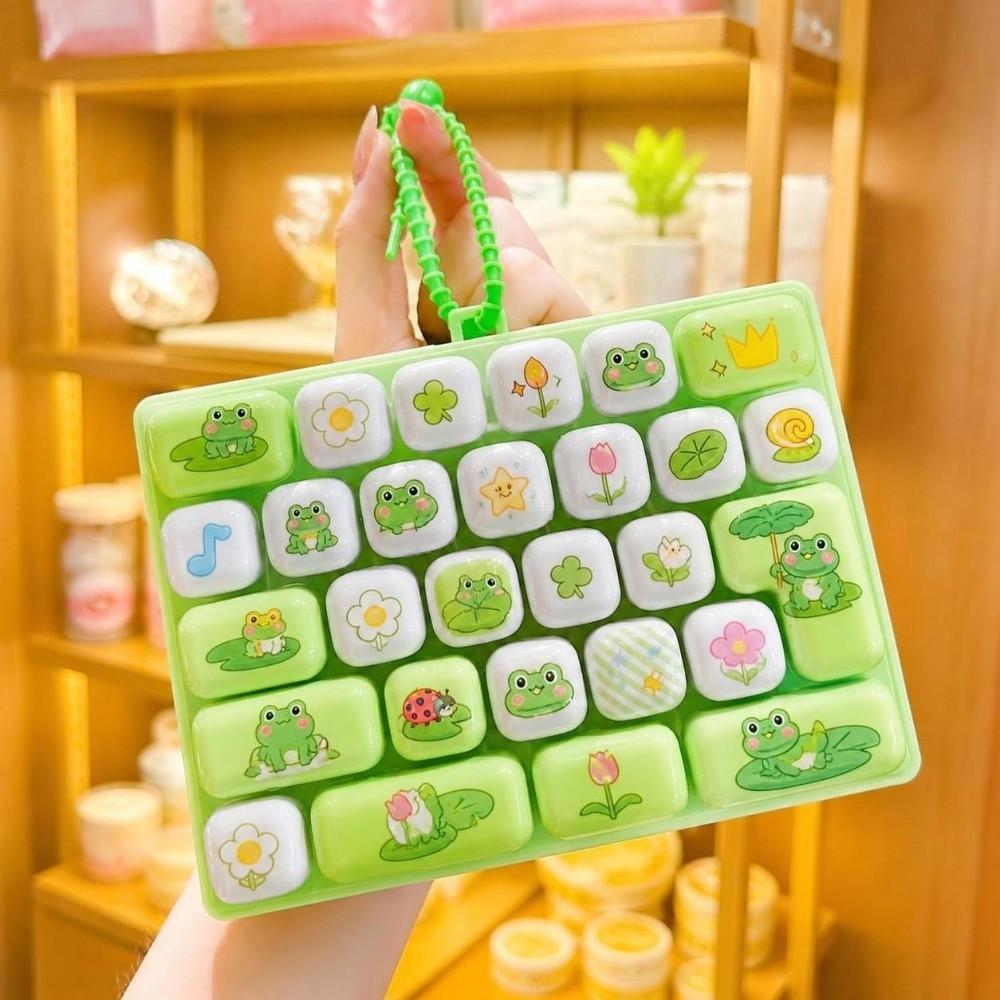 Cartoon Mechanical Keyboard Toy Hanging Keycap Clicker Toy Cute Stress Relief Fidget Toy Bag Charm