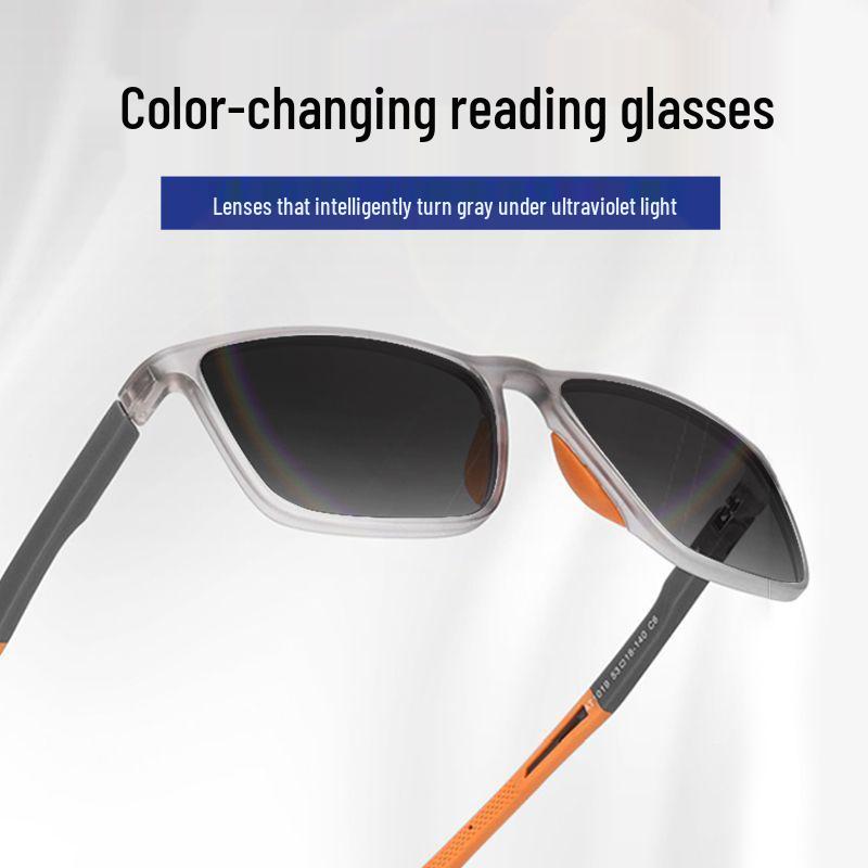 Color-Changing, Anti-Blue Light, Non-Slip Reading Glasses for Men - Lightweight & Sporty for Middle-Aged and Elderly