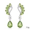 Длинные серьги Duowei Retro с зеленым кристаллом и каплями воды - Элегантные ювелирные изделия