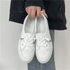 Кроссовки на низкой платформе, женская обувь, женские прогулочные кроссовки из искусственной кожи, лоферы, белая повседневная обувь без шнуровки на плоской подошве, 2024