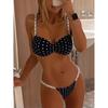 Раздельный женский купальник-бикини из двух частей Новый купальник с вкладышами Бюстгальтер Push-up Комплект с трусиками-стрингами