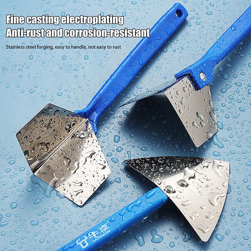 Stainless Steel Spatula Sealing Tools Corner Trowel Plastic Handle Trowel Painting Putty Internal External Corner Putty Scraper