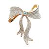 Super Flash Full Diamond Zircon Bow Brooch Corsage Female Elegant High-end Suit Pin