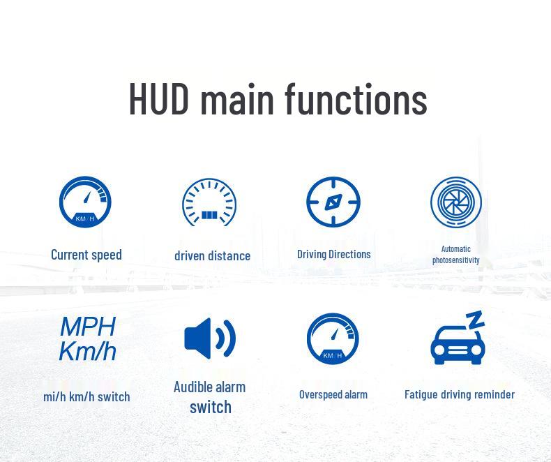 Универсальный проекционный дисплей для автомобиля с OBD и GPS: G1 с сигнализацией превышения скорости