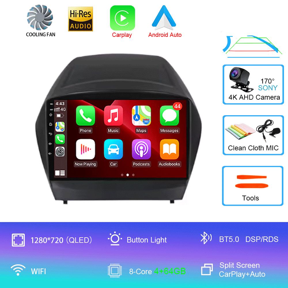 Для HYUNDAI TUCSON IX35 2012 2013 2014 2015 8Core 4G WIFI Android 14 Автомобильный мультимедийный стерео DVD-плеер Навигация GPS Радио