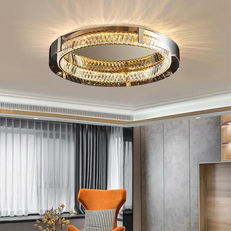 Nordic Crystal Ceiling Light Living Room Bedroom Luxury Chandelier Minimalist Pendant Light Home Decoration Furniture Appliances
