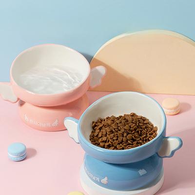 Керамическая миска для кошек с высокими ножками для предотвращения опрокидывания миски для корма для кошек, защита шейных позвонков, миска для собак, миска для еды и питьевой воды