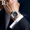 Мужские кварцевые часы R ONTHEEDGE, стиль Nautilus, водонепроницаемость 3 АТМ, индикатор даты, люминесцентные, нержавеющая сталь, деловой и спортивный стиль, черный