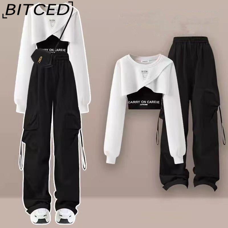 BITCED Dopamine Cool и Cool Salt Style Girl Крутые и стильные уличные рабочие брюки, костюм для горячей девушки, школьная форма, толстовка с капюшоном из трех частей