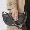 Burberry Olympia Leather Shoulder Bag With Metal Accents And Magnetic Closure Small Women Handbags Black 80470131