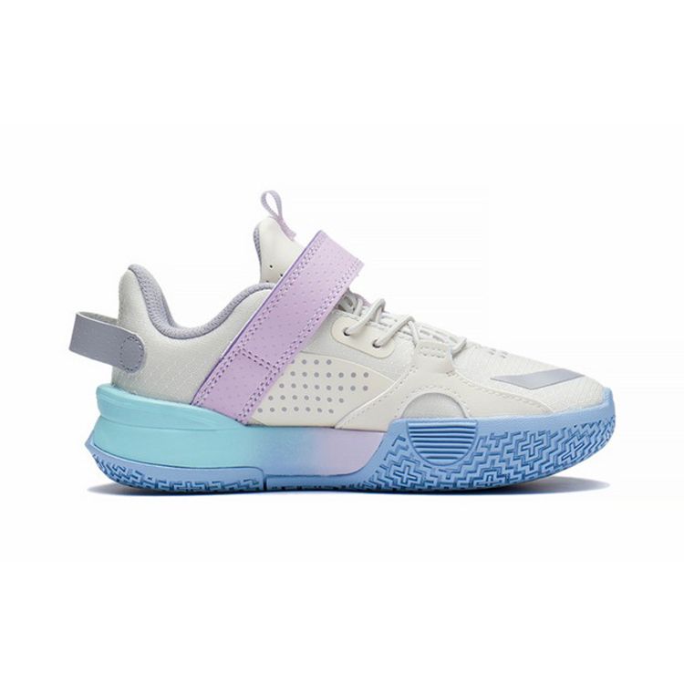 Li Ning All City 10 Low Basketball Shoes Kids Sneaker White Blue Purple YKNS066-1