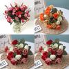 Vibrant 21 Heads Artificial Silk Flowers Rose Bunch Bouquet For Timeless Wedding Arrangements