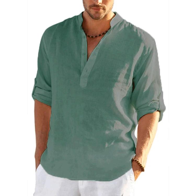 Men's Long Sleeve T-Shirt Solid Color Loose Casual Shirt Long Sleeve Shirt S-5XL