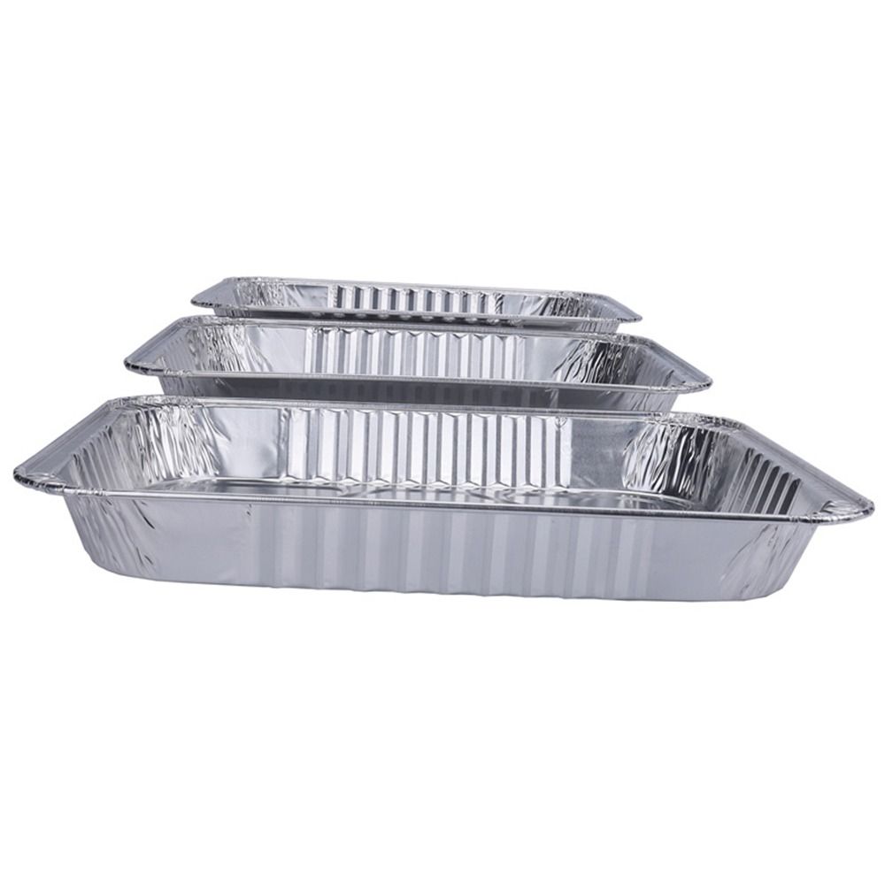5Pcs 12 Inch Aluminum Foil Box Non-stick Baking Tray Portable Food Container Oven BBQ Baking Tools