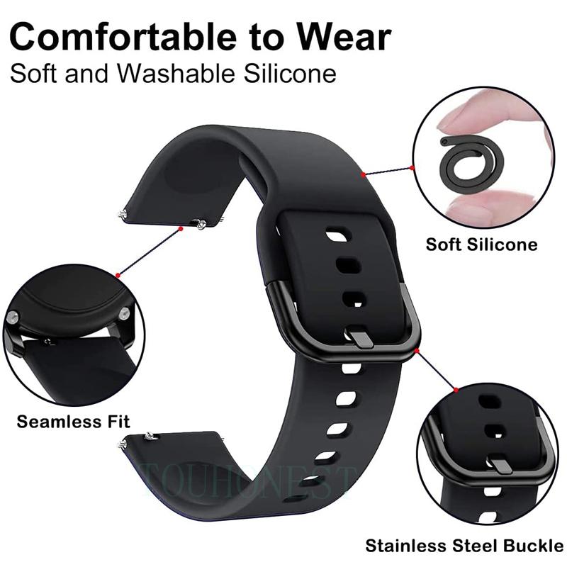 20mm 22mm Silicone Strap Watchbands For Samsung Galaxy Watch 42m 46mm Active 2 Gear S2 S3 Honor Amazfit BIP Huawei Watch Gt 2 Bracelet Wristband