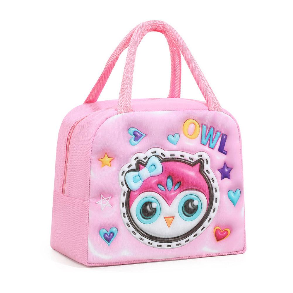 3D мультфильм животных узор сумка для ланча утолщенный ручной изолированный ланч-бокс сумки большой емкости детский бенто мешок