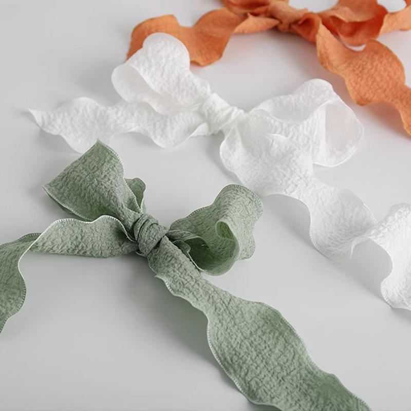 DIY Cake Bouquet Flower Fish Tail Yarn Packaging Ribbon Ruffle Lace Folding Ribbon Linen Wave Lace Ribbon