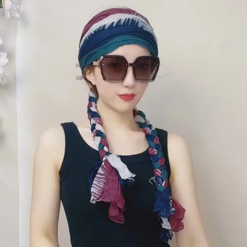 Hand-Woven Braided Headscarf for Girls - Fashionable Autumn/Winter Neck Collar & Headband