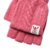 Winter Elastic Keep Finger Warm Flip Thicken Warm Knitted Gloves Half Capped Fingerless Mittens