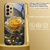 Элегантная золотая роза Для Samsung A 31 32 A33 A34 35 14 A15 13 A16 25 26 50 52 53 54 55 56 70 71 72 73 Золотой стеклянный чехол для телефона