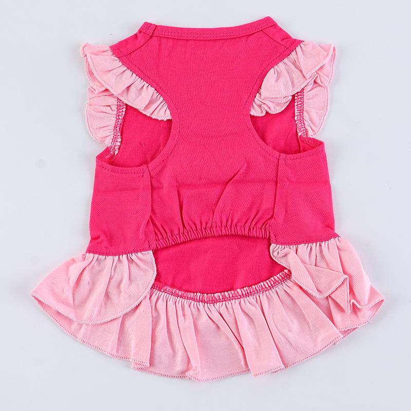 4 pieces of dog pet clothes, summer cotton flying sleeve skirt combination, specially for cats and dogs, small dogs