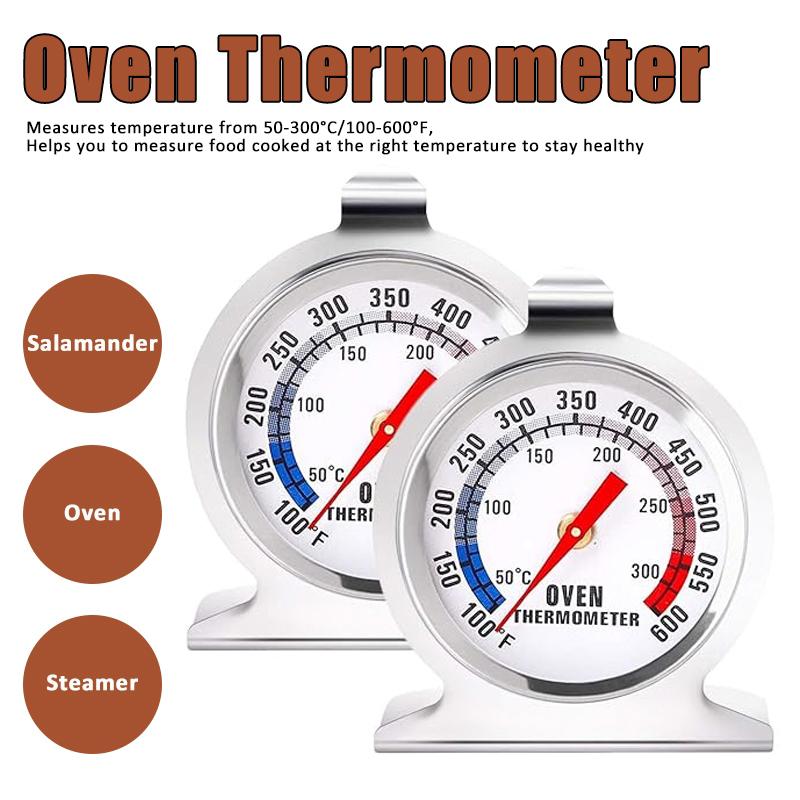 Stainless Steel Oven Thermometer Large Dial Baking Bbq Cooking Meat Food Temperature Measurement Hang Stand Kitchen Supplies