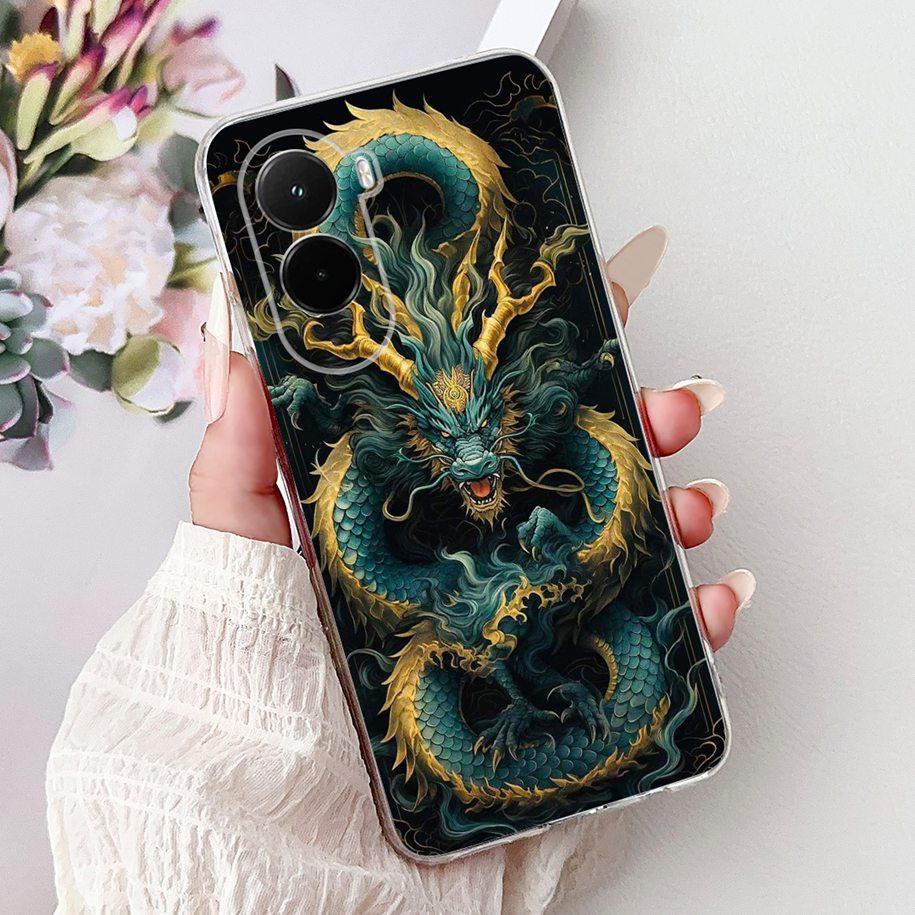 Для Xiaomi Poco M7 4G Чехол Poco M7 Plus Покрытие Роскошный Карп-Дракон Мягкий Тонкий Силиконовый Чехол для Телефона Для Xiaomi PocoM7 M 7 2025 Оболочка