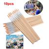 10pcs Gifts Wood Handle Watercolor Hook Line Pen Drawing Brush Paint Brushes Painting Pen