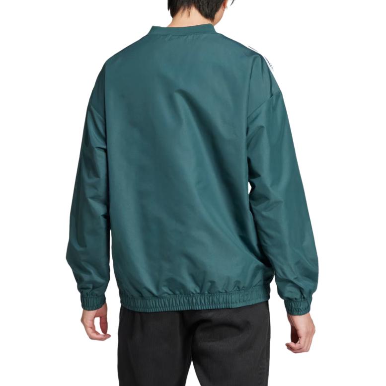 adidas Ветровка Originals Adicolor Series Crewneck, модная удобная ветровка с круглым вырезом, тканая мужская ветровка зеленого цвета IZ2462