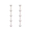 Korean Tassel Pearl String Stud Earrings for Round Faces - S925 Silver