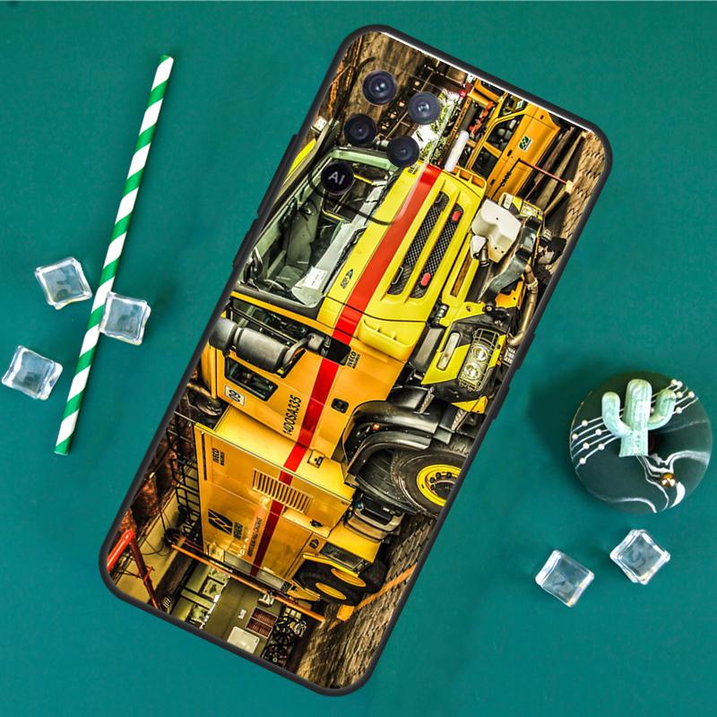 Fire Truck Case For Oppo A80 A40 A60 A16 A76 A96 A91 A15 A17 A74 A94 A54 A57S A18 A38 A58 A78 A98 Cover