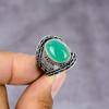 Зеленый Оникс Драгоценный Камень 925 Стерлинговое Серебро Подарок Ювелирное Кольцо Размер 6
