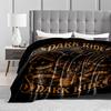 Black and Gold Dark Ride Themed Eagle Pattern Decorative blanket blanket blanket, suitable for use in the bedroom, living room, on the sofa
