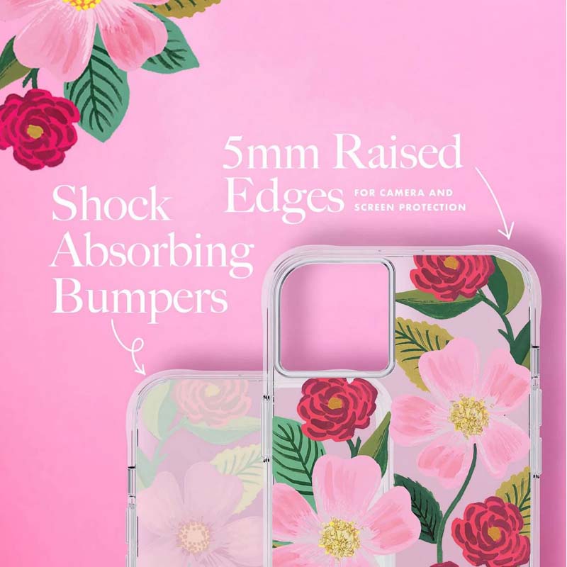 Rifle Paper Clear - Etui Iphone 14 Plus Zdobione Złotem (Rose Garden)
