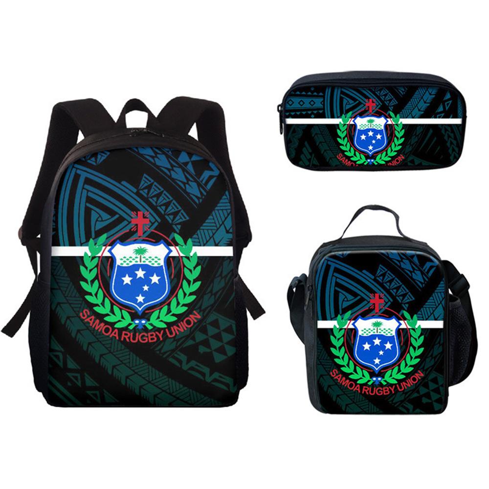 Trendy Popular Peculiar New Polynesian Tribe 3D Print 3pcs/Set Student School Bags Laptop Daypack Backpack Lunch bag Pencil Case