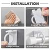 4PCS No Drill 360° Rotating Curtain Rod Brackets Self Adhesive Adjustable Curtain Rod Holders for Rods up to 2.5cm, White