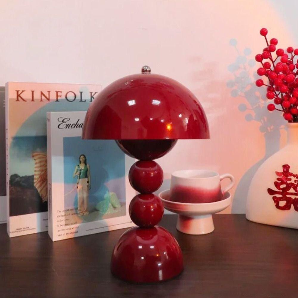 Tri Color Dimming Table Lamp Mushroom Flower Bud Night Light Creative Decor Light  Restaurants