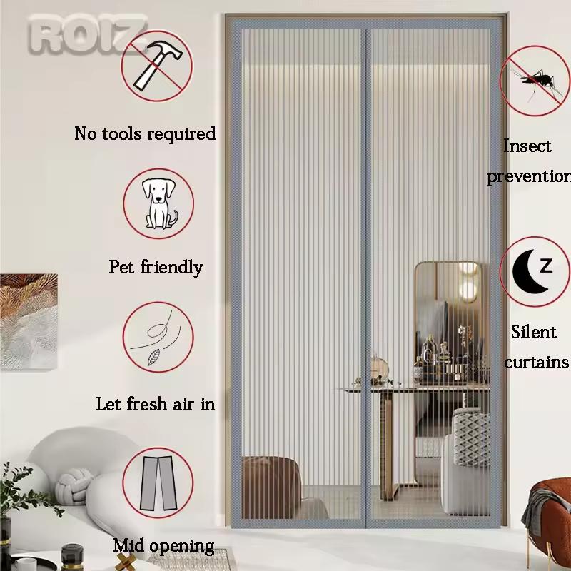 Магнитная дверная сетка большого размера Дверная магнитная москитная сетка Защита от насекомых Летная Летняя и Кухонная Внутренняя Невидимая сетка Магнитная дверная сетка